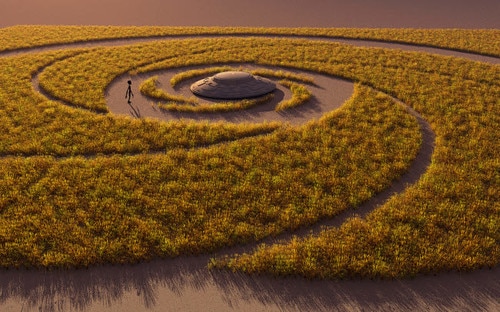 UFO making a crop circle