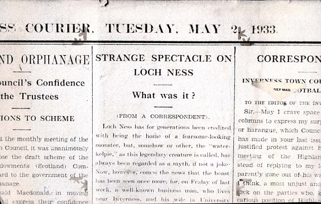 Inverness Courier May 2 1933 Loch Ness Monster