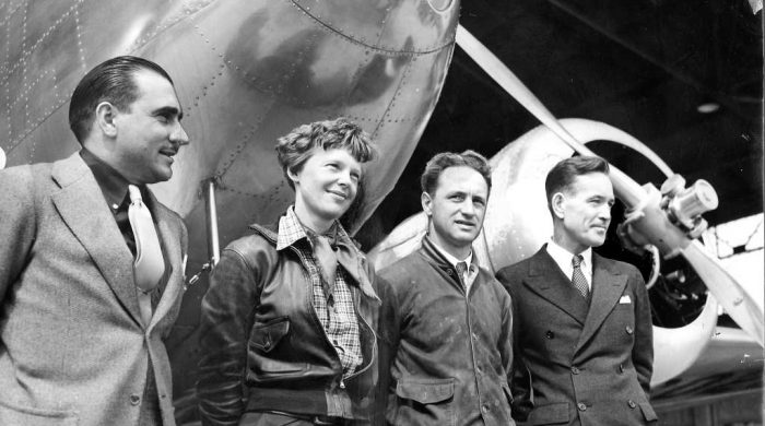 Amelia Earhart, Harry Manning, Paul Mantz, Frederick Noonan