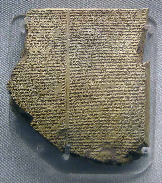 XI tablet of the Epic of Gilgamesh relating the Deluge
