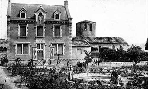 Abbé Saunière and Marie Dénardaud in front of Villa Bethania